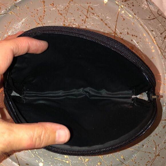 Paris Faux Patch Leather Black Gold Metallic Nesting Travel Bags - Picture 7 of 13